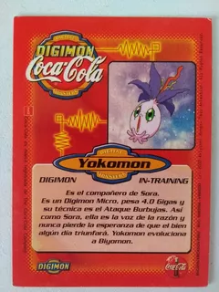 Yokomon Card #4 Digimon Coca Cola Serie 1. Perú, Año 2000