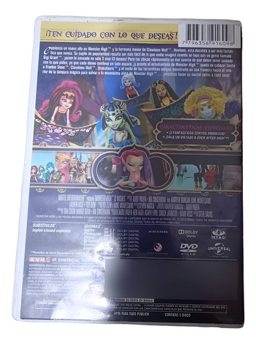 Dvd Original Monster High 13 Deseos - Nuevo Sellada!!!