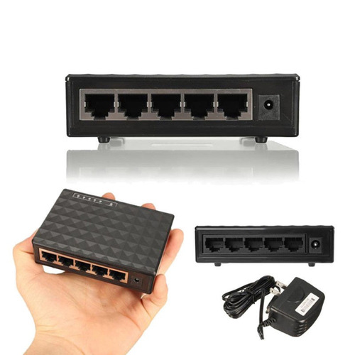 5 Puertos Ethernet Red Interruptor Plug And Play Internet Es