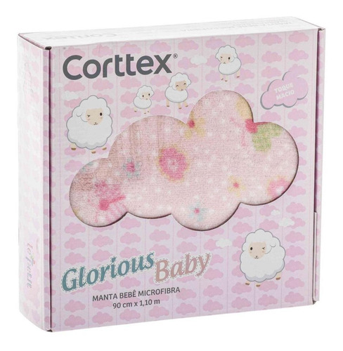 Imagem 1 de 9 de Manta Bebê Microfibra Glorious Borboletas 90cmx1,10m Corttex