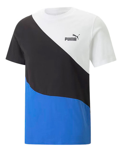 Remera Puma Hombre Power Cat Manga Corta Azul