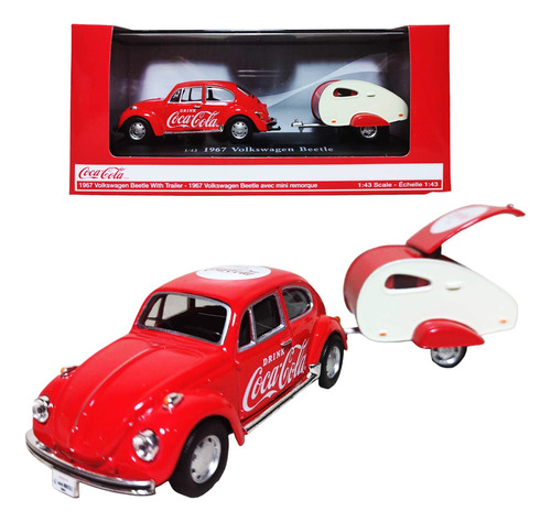 1967 Volkswagen Beetle Remolque Bocho Coca Cola Escala 1:43