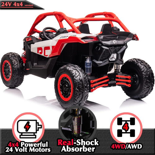 Sopbost Brp Can-am Maverick X3 24 V Utv Para Niños De 2 Plaz
