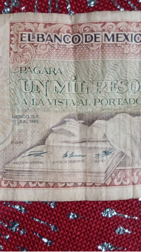 Billetes Antiguos. Billete De 1000 Pesos Serie Xl Año 1985 