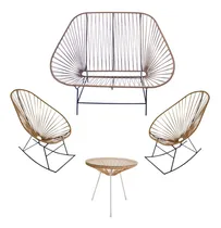 Comprar 2 Mecedoras Acapulco + Sillón Doble + Mesa | Juego De Jardín