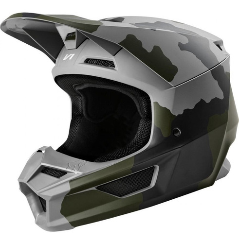 Capacete Fox V1 Mvrs Przm Camo Fosco Camuflado Motocross