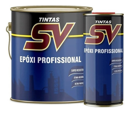 Tinta Epóxi Profissional Kit Sv 3,6 Litros - Cores - Nf-e Cor Vermelho Bombeiro M 6,34 R 4,52 / 12,5