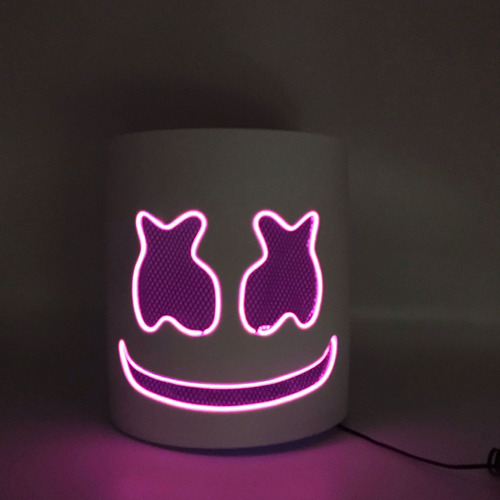 Máscara Led Glow Marshmello De Umes Para Cosplay Con Estilo