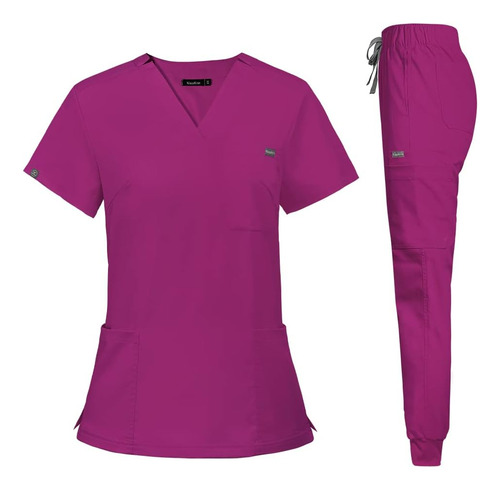 Conjunto Médico Para Mujer Blusa Uniforme De Enfermera Yoga