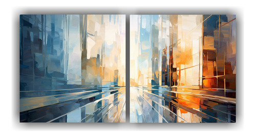 160x80cm Cuadro Abstracto Edificio Impressionist Flores