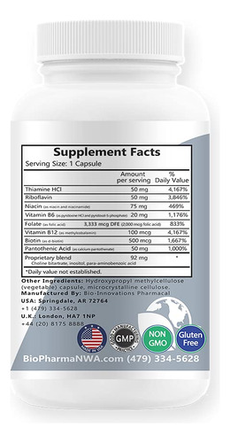 Bioinnovations B Complex Completo 100 Cápsulas Veganas
