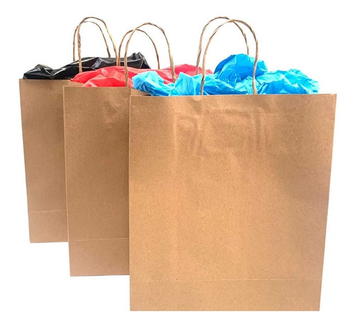 Sacola De Papel Kraft Grande Para Embalagens 110g - 50unid