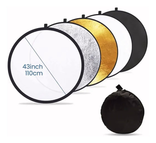 Imagen 5 de 7 de 5 En 1 Pantalla Reflectora Fotografico 110cm Más Bolso
