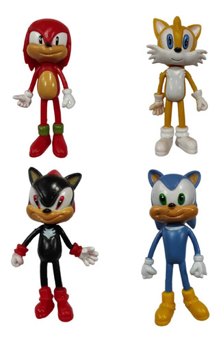 Sonic Figuras De 12 Cm + Carta Sonic/tails/knuckles/shadow