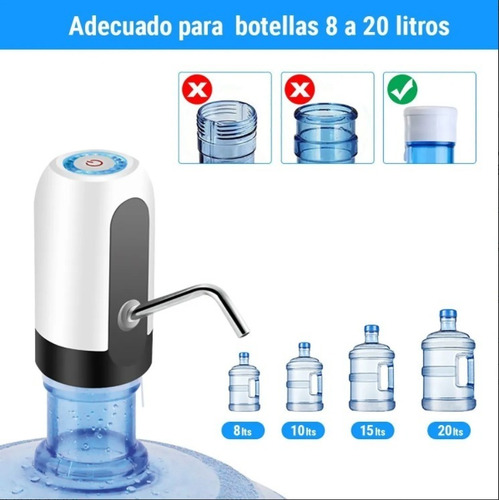 Bomba Dispenser De Agua De Bidon Usb Recargable 20 Litros