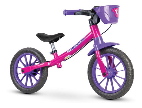 Bicicleta Infantil Equilibrio Sem Pedal Aro 12 Nathor Rosa