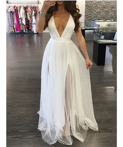 Vestido Blanco Elegantes Largos De Novia Para Fiesta Dama