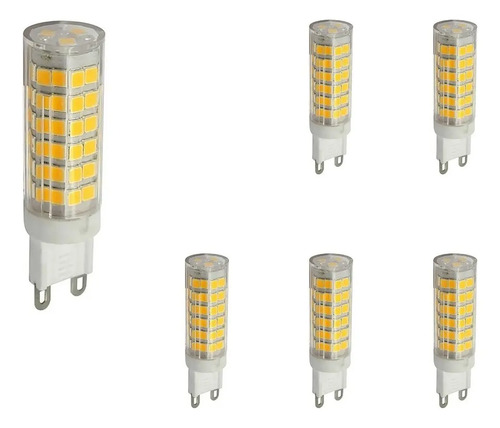 6x Lâmpada Led Halopim G9 7w 76led Lustre Arandela Luz Branco-quente