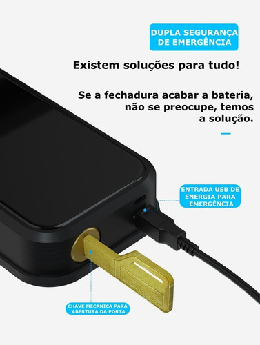 Imagem 4 de 5 de Fechadura Digital Biométrica Para Porta Madeira Primebras