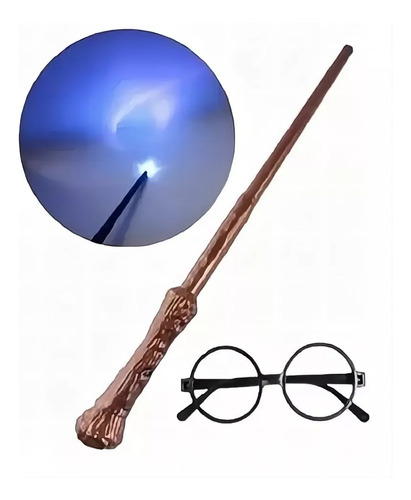 Varita Harry Potter Con Luz Incluye Unos Lentes Para Disfraz