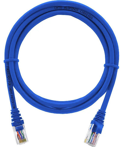 Cabo Patch Cord Azul Cat5e 2 M Alta Velocidade 