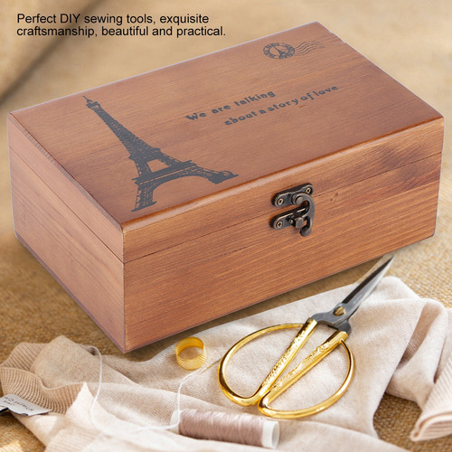 Hilo De Aguja Multifunción Para Caja De Coser De Madera Vint