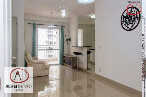 Imagem 3 de 30 de Apartamento Com 2 Dormitórios, Sala Com Sacada, Lazer Completo, 1 Vaga À Venda, 64 M² Por R$ 455.000 - Marapé - Santos/sp - Ap10953