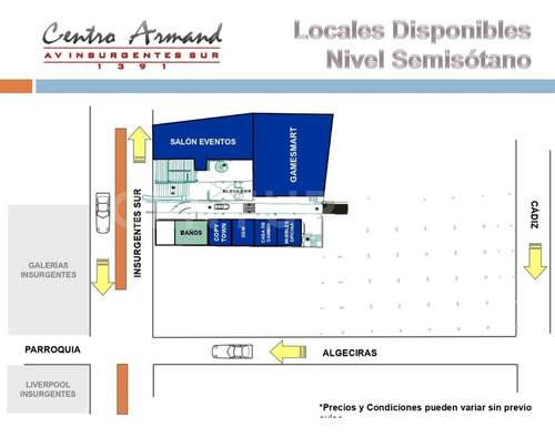 Renta De Local En Centro Comercial Armand, Av. De Los Insurgentes Sur 1391