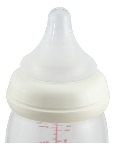 Mamadera Pigeon Softouch Vidrio Boca Ancha 160ML. Para Edades 0+ Meses Blanco
