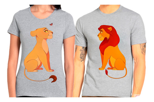 Polera Duo Parejas Día De Los Enamorados Rey Leon Y Nala 110