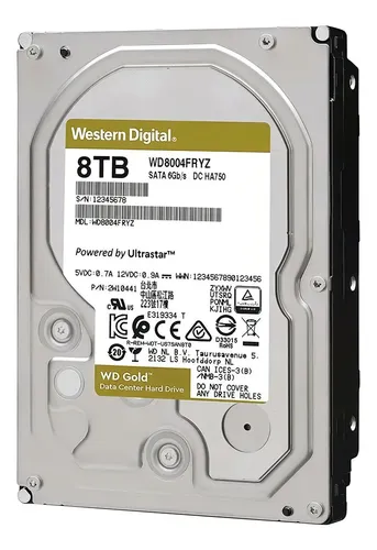 interno Western Digital WD Gold WD8004FRYZ 8TB ouro | MercadoLivre