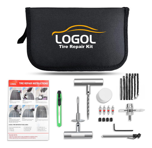 Logol Kit De Reparación De Neumáticos, Kit De Tapones De .