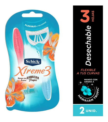 Maquina Afeitar Xtreme3 Piel Delicada Mujer X2