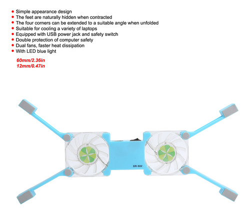 Soporte Enfriador De Radiador Plegable Para Computadora Port