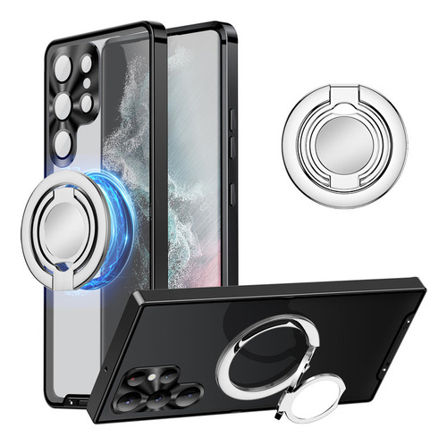 Funda Magnética De Metal + Soporte Para Samusng S23 22 21