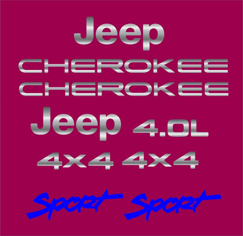 Kit Adesivo Cromado Resinado Jeep Cherokee Sport Bordo Rs5