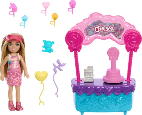 Barbie Chelsea Doll & Lollipop Stand Playset Con Accesorios,