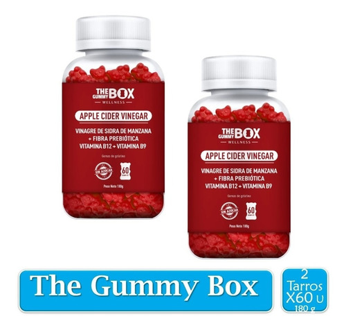 Imagen 1 de 4 de The Gummy Box Vitamina Vinagre De Sidra De Manzana 180 G X 2 Uds