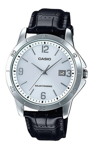 Reloj Casio Mtp-vs02l-7a Cuero Negro Solar Unico