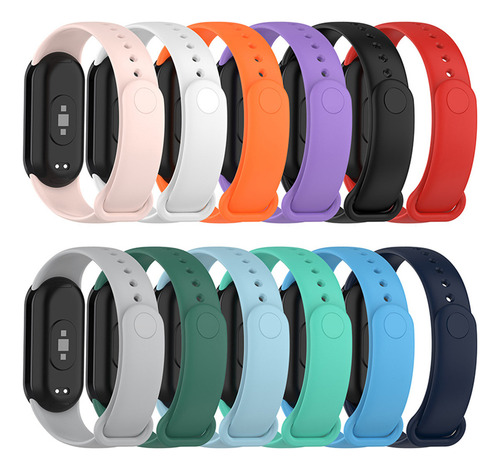 Pulseira Para Xiaomi Mi Band 8 De Silicone + Pelicula 3d Cor Preto