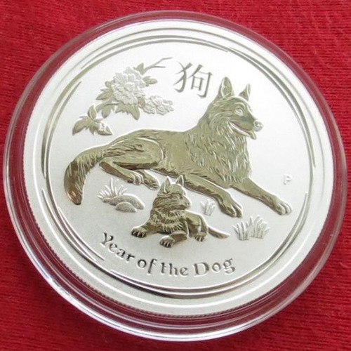 Moneda De Plata De Colección Australia Fauna Año Del Perro