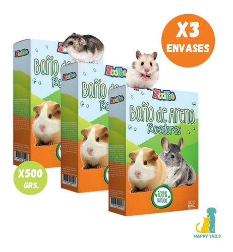 Baño Arena Roedores Chinchillas Hamster Jerbo 3 X 500 Grs