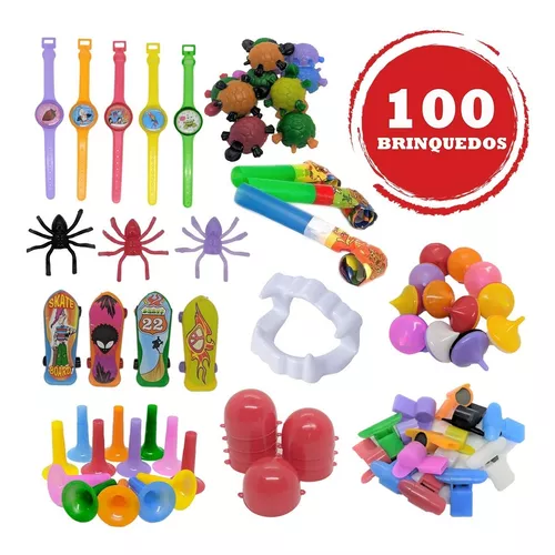 Kit 25 Mini Pião Peão Brinquedo Surpresa Festa Lembrancinha Dia das  Crianças