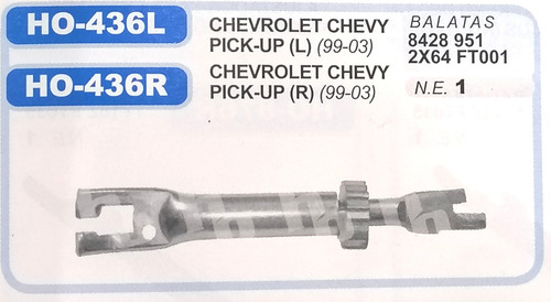 2 Ajustadores De Balata Trasera Chevy Pik Up 99-03