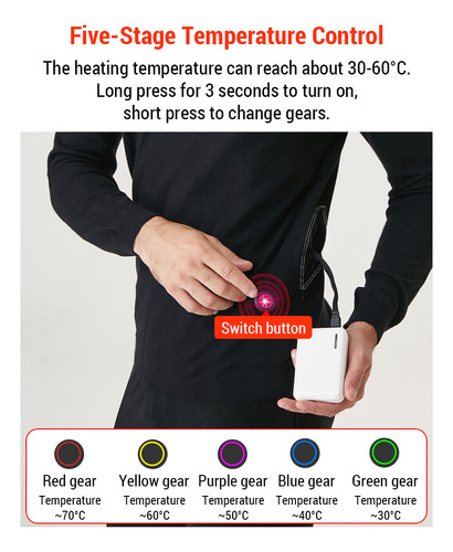Traje Térmico De Lencería Con Cuerpo Usb De Grafeno Para Sis
