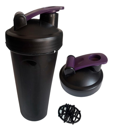 Vaso Negro Mezclador Bebidas Deportivas Gym Proteínas 600ml