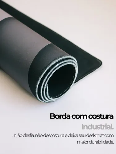 Mouse Pad Gamer Extra Grande 90x40 Deskpad Speed Onda 3d Cinza