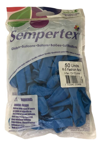 Globos Sempertex R-5 Fashion Azul Pack 50 Und