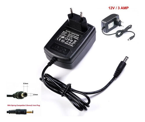 Fuente De Poder Adaptador Transformador 220vac A 12v 3a Dc