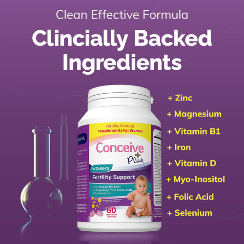 Conceive Plus Suplemento Fertilidad Para Mujeres 60 Cápsulas